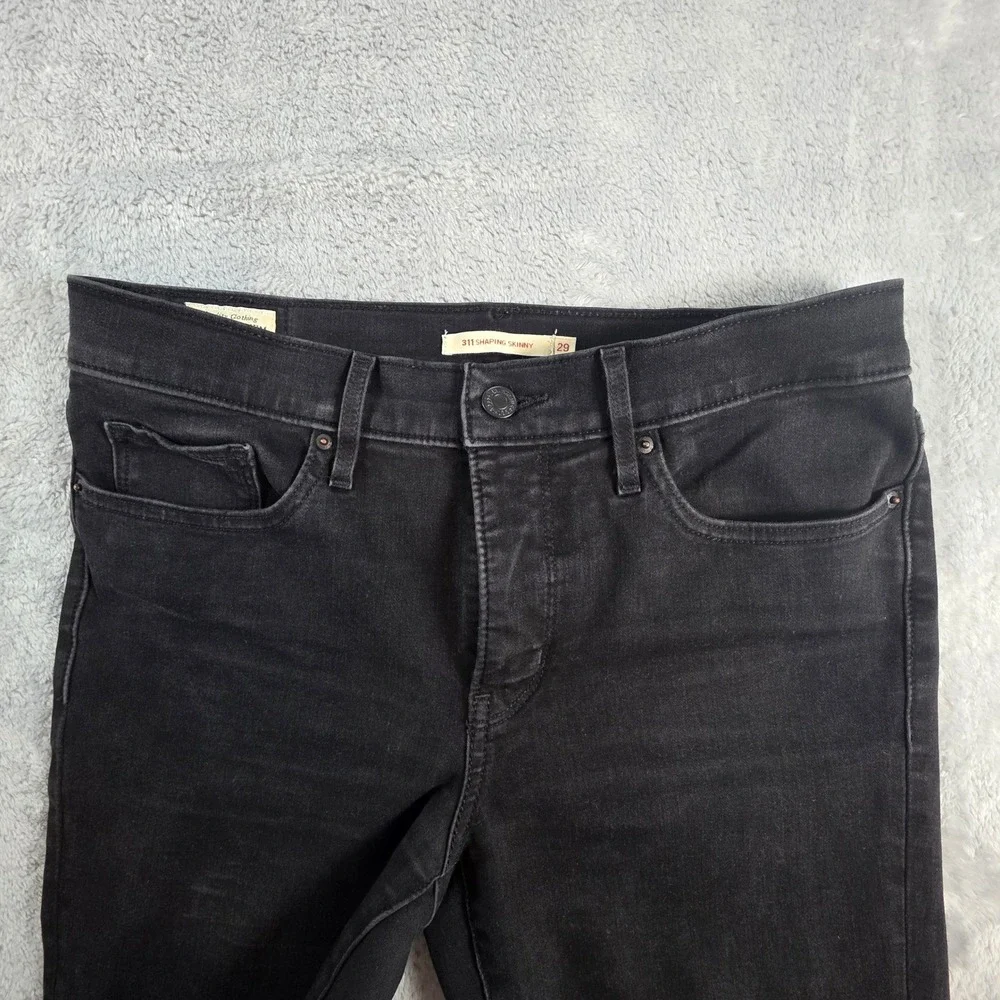 Levi's Women 29 Black 311 Shaping Skinny Jeans Premium Mid Rise Stretch‎